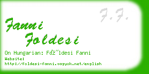 fanni foldesi business card